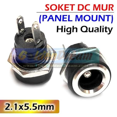 Foto Produk HQ Soket DC Mur 2.1x5.5mm Panel Mount Female Power Socket Plug In Jack dari VISITEK