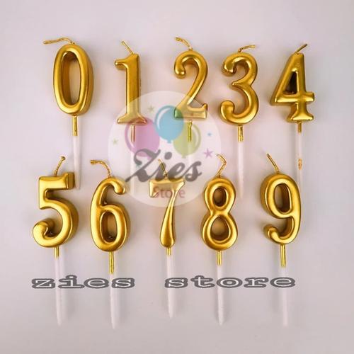 Foto Produk lilin ulang tahun angka / lilin angka ulang tahun gold dari Zies store