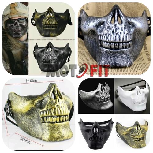 Foto Produk topeng airsoft half mask paintball tengkorak army of two urbex labu dari MOTO FIT VARIASI