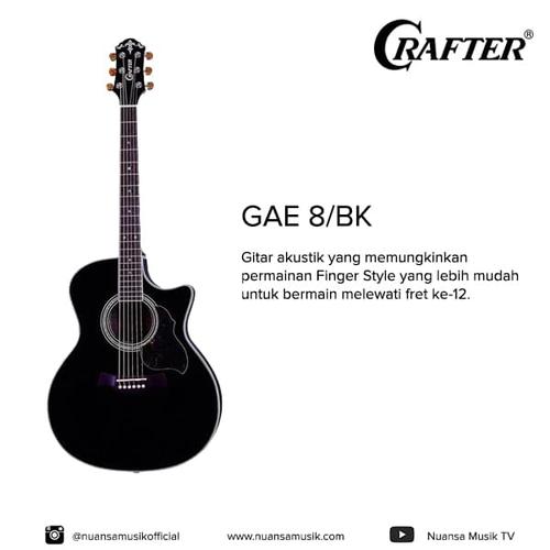 Foto Produk Crafter GAE 8/BK (W/SB-DG) Acoustic Electric Guitar dari Nuansa Musik
