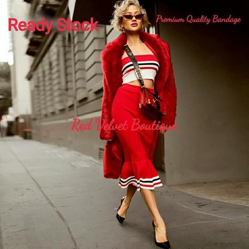 Red Bandage Crop Top \u0026 Skirt Set IMPORT 