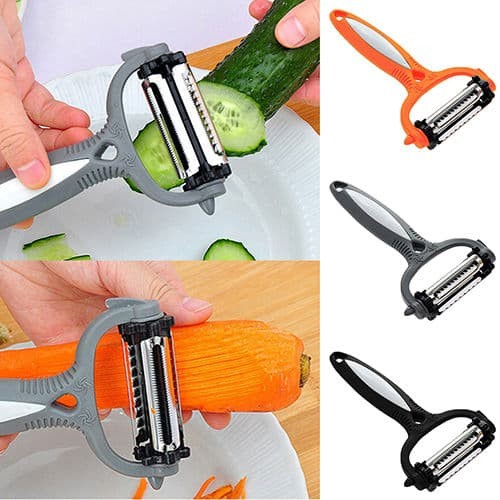 Foto Produk Alat Dapur Pisau Pengupas Parutan Sayuran Buah Cutter Slicer Peeler - Hitam dari atikaonlshopping