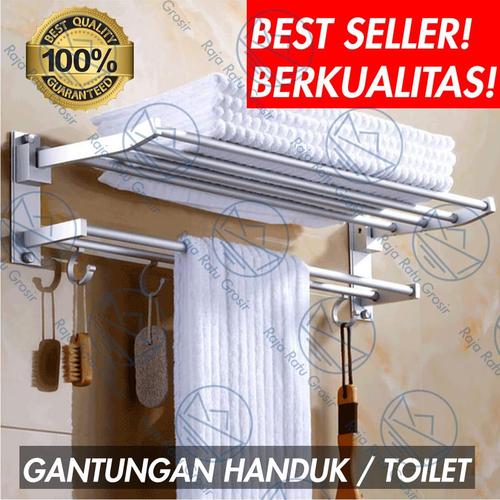 Foto Produk Rak Dinding Kamar Mandi Gantungan Handuk Baju WC Toilet Serbaguna S543 dari Raja Ratu Grosir