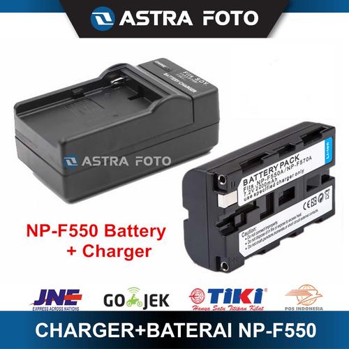 Foto Produk Charger + Baterai Sony for Np-f970 np-770 Np-f550 Np-f570 Battery - 1 Batre+charger dari Astra Foto
