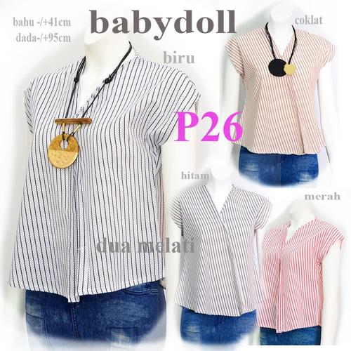Foto Produk baju Atasan wanita Blouse kemeja kerja wanita lengan pendek p26 dari dua melati