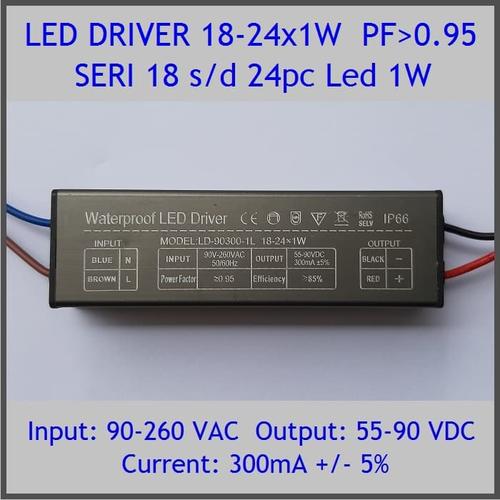 Foto Produk Led Driver 1W 300mA 18-24x1W PF 0.95 WP dari Hobi Led