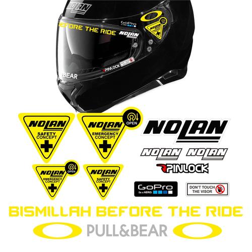 Foto Produk Paket Stiker Visor Helm ZEUS NOLAN HJC Bismillah Before The Ride - NOLAN dari @helm_nation
