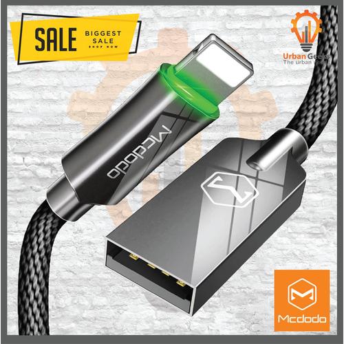 Foto Produk McDodo Knight Series Auto Disconnect Lightning Cable Charger Iphone TC - Hitam Medium dari Urban Geeks