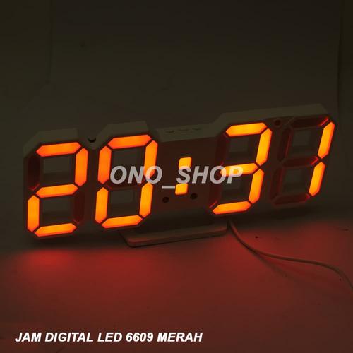 Gambar Jam Digital LED 6609 Merah dari ONO SHOP Jakarta Barat Tokopedia