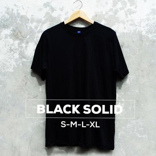 Foto Produk KAOS POLOS COTTON COMBED 30s WARNA HITAM Size S M L XL dari Raja Jersey bola Murah