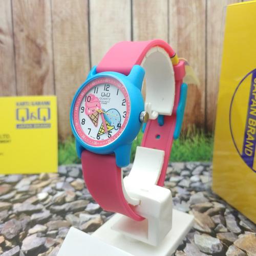 Foto Produk Q&Q QQ QnQ Analog Jam Tangan Anak Karet Pink VR41J007Y Original dari Ogyta Shop