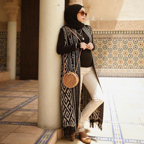 Foto Produk Outer tenun ikat Troso long vest motif Sumba NTT Lombok Toraja panjang dari Lousie Fashion