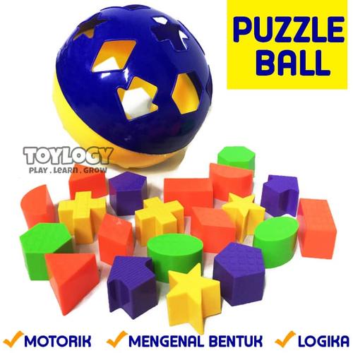 Gambar Mainan Edukatif Edukasi Anak Puzzle Ball Jigsaw Bola Bentuk Shape dari Toylogy undefined Tokopedia