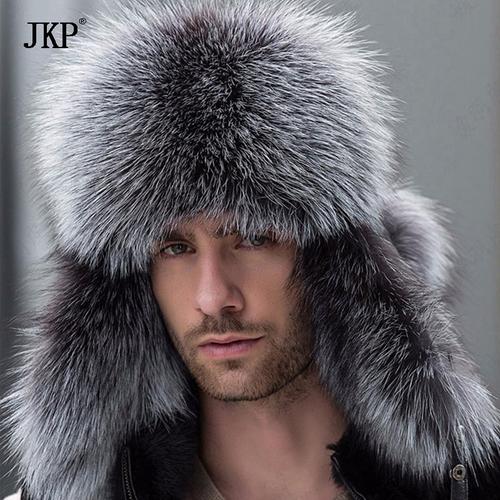 Russian leather bomber leather hat men 