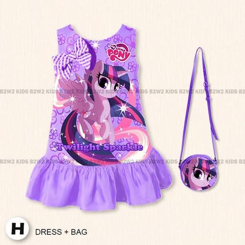 Jual dress little pony twilight sparkle dan tas Kota