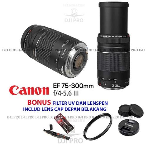 Foto Produk LENSA TELE CANON 75-300MM F4.5-5.6 III PAKET BONUS - KAMERA DSLR dari Mugi Mugi Laris