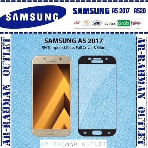 Foto Produk Samsung A5 2017 A520 anti gores tempered glass warna color full layar - Putih dari AR RAHMAN OUTLET