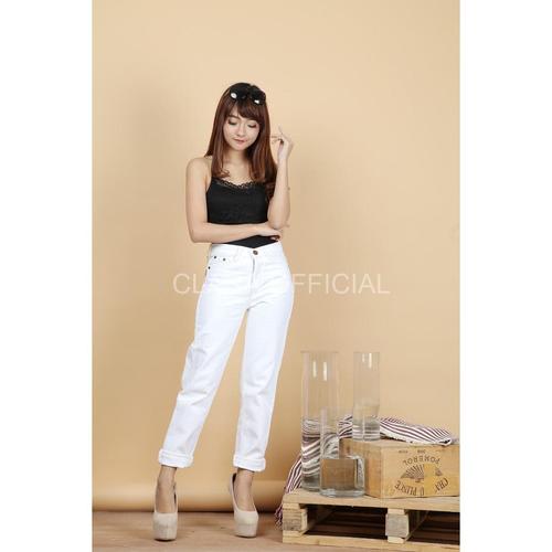 Celana Jeans Wanita Boyfriend PUTIH 