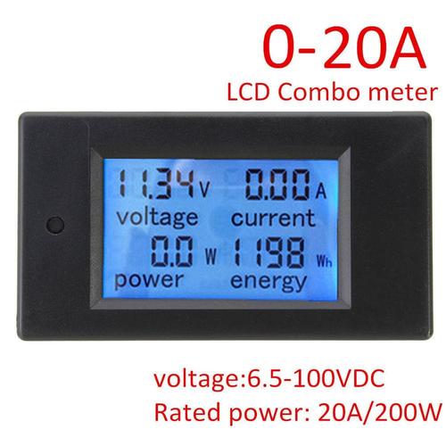 Foto Produk DC 20A 6.5-100V 4 in 1 Voltmeter Amperemeter Watt meter Energy meter dari lapakdiskon