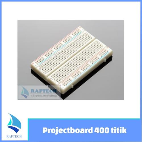 Gambar Breadboard - Protoboard - Projectboard 400 titik / point/ holes dari raftechbandung Kota Bandung Tokopedia