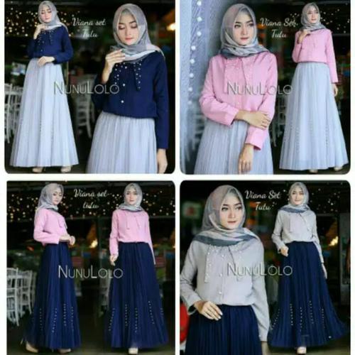 Foto Produk Gisela set/setelan rok tutu murah/setelan baju wanita muslim modern dari dewshop