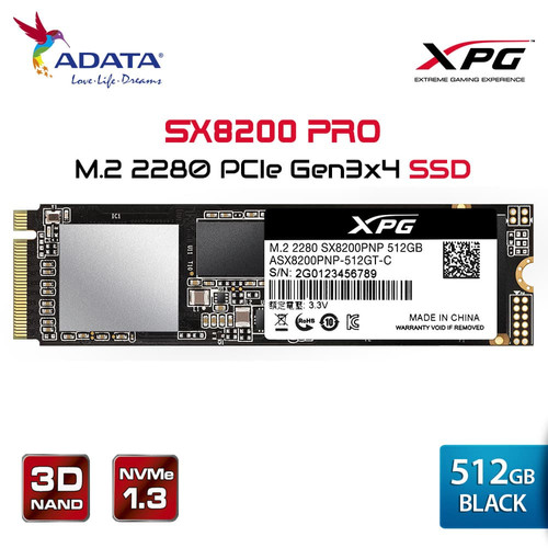 Foto Produk ADATA XPG SX8200 PRO PCIe Gen3x4 M.2 2280 SSD 512GB dari Sky Technology