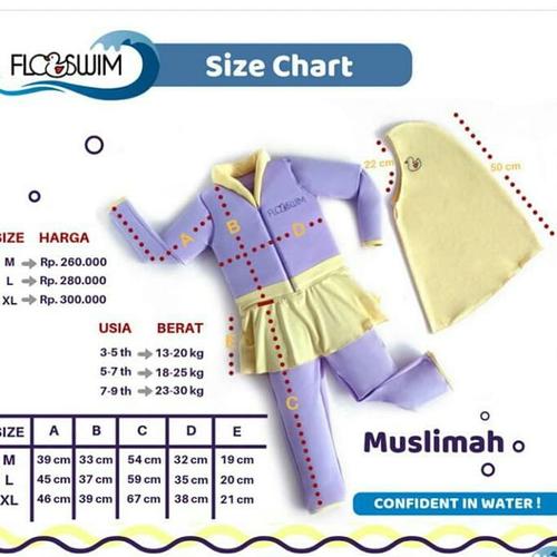 Foto Produk Floswim muslimah anak Cuddle Me size L / Baju renang apung Cuddleme dari Almira.Store