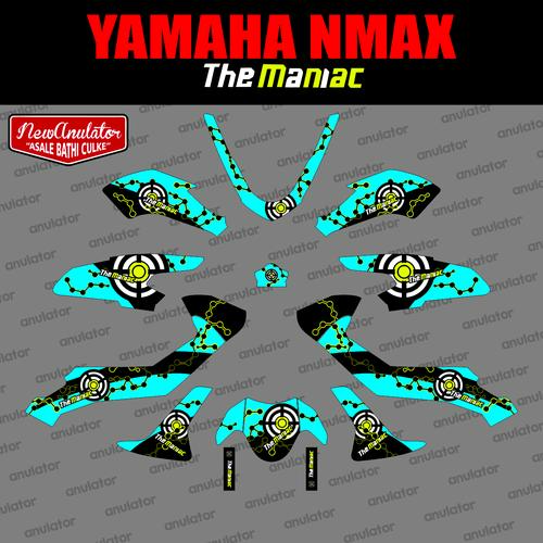 Foto Produk Sticker Striping Motor Stiker Yamaha NMAX The Maniac Biru Spec B dari anulator-custom