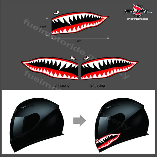 Foto Produk Sticker Flying Tiger Shark Teeth sepasang AGV ARAI SHOEI KBC KYT NOLAN dari Fuel
