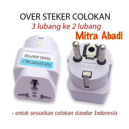 Foto Produk Over Steker Colokan Kaki 3/Sambungan Steker 3 ke 2 STANDARD INDONESIA dari Toko Mitra Abadi