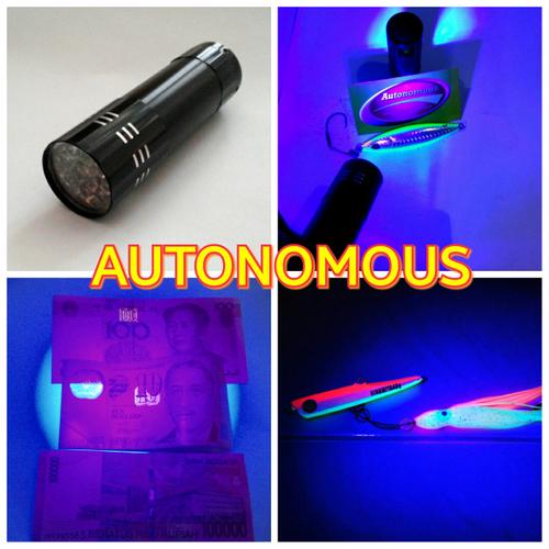 Gambar Senter /flashlight led uv( ultraviolet) 9 led + baterai dari AUTONOMOUS88 undefined Tokopedia