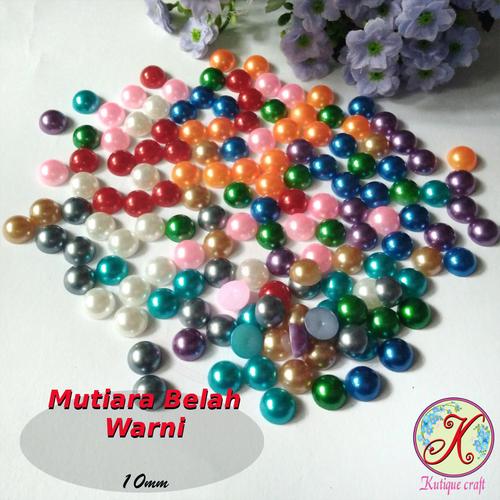 Foto Produk Mutiara Belah Warna 10mm mix per pack dari Kutique Craft