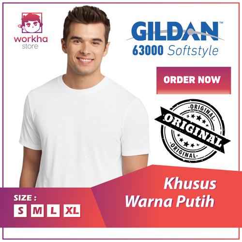 Foto Produk Kaos Gildan Softstyle Warna Putih - Original - READY STOCK dari Workha Store