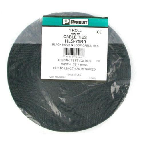 Panduit Klettband-Rolle – 75 Fuß (ca. 23 M) Schwarz, Wiederverwendbar