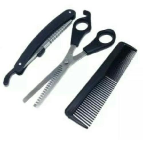 Foto Produk Alat cukur Rambut Set Sisir Gunting sasak Pisau Cukur/ ALAT CUKUR SET dari QR_stored