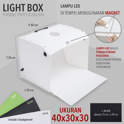 Foto Produk LIGHT BOX PORTABLE MINI PHOTO STUDIO MAGIC BOX UKURAN 40X30X30cm dari Toko-Anyar