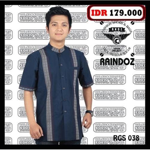 Foto Produk Baju Koko takwa Pria busana muslim gamis lengan pendek panjang -D169 dari Gamis Bordir Terbaru