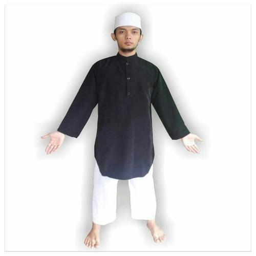 Foto Produk gamis koko hitam polos -D199 dari Gamis Bordir Terbaru