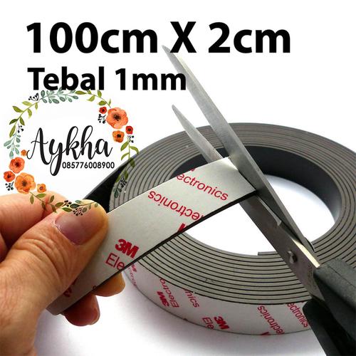 Foto Produk Magnet Strip Lembaran Tempelan Kulkas 2cm x 100cm Stiker Dobel Tape 3M dari Aykha
