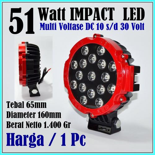 Foto Produk LED lampu tembak motor mobil 51w lampu sorot led 12v 12 volt offroad dari Delta Laris