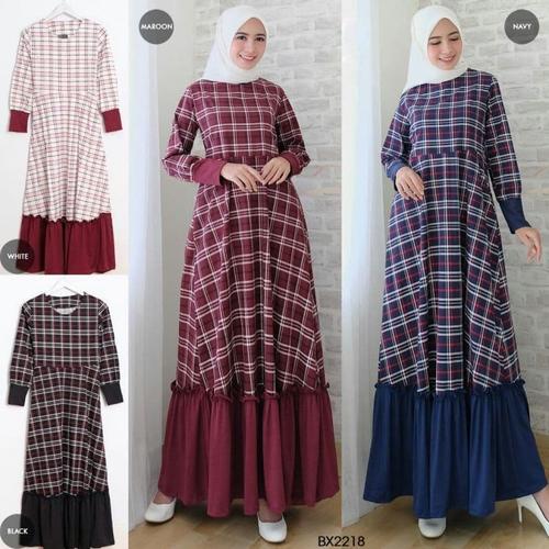 Foto Produk Gamis Ruffle Berryl BX2218 dari ZulfaButiq03