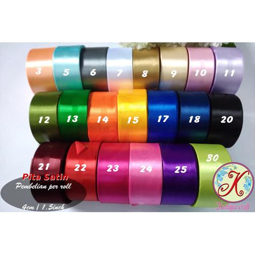 Foto Produk Pita Satin 1,5 Inch (4cm) per roll - 25. Ungu Tua dari Kutique Craft