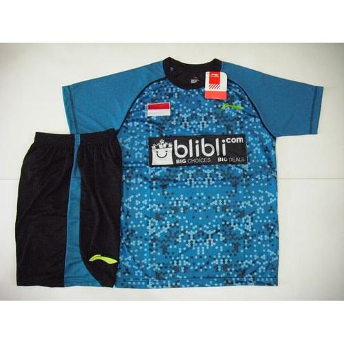 Foto Produk Setelan BADMINTON / BULUTANGKIS Lining L.31 (Softblue Black) dari Indosport