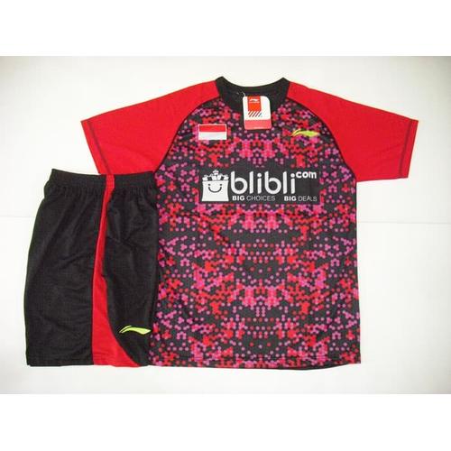 Foto Produk Setelan BADMINTON / BULUTANGKIS Lining L.31 (Red Black) dari Indosport