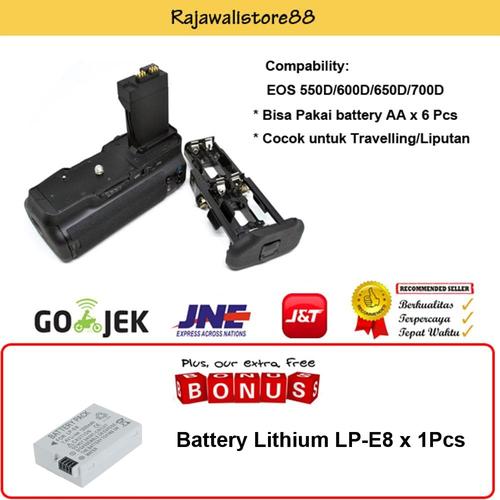 Foto Produk Rajawali Battery Grip BG-E8 for Canon 550D-600D-700D- Free Canon LP-E8 dari Rajawalidigital