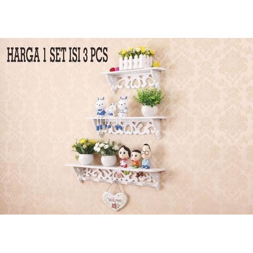 Gambar Rak dinding vintage 1set isi 3pcs (New ada 5 hook gantungan) A536 dari Mega-Persada undefined Tokopedia
