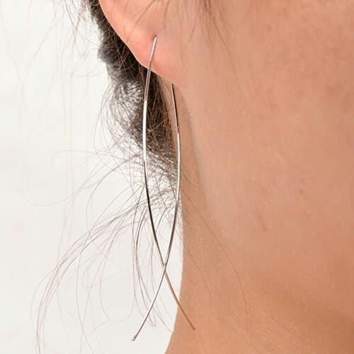Foto Produk ANTING SIMPLE IMPORT KOREA LENGKUK POLOS JF1119 - Perak dari Aksesorisimpor . com