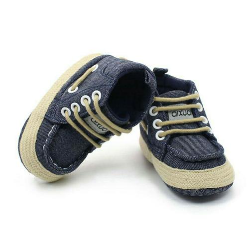 Foto Produk Sepatu Prewalker Shoes Anak Bayi Laki-Laki Denim Tali dari Nuning Ningrum Shop