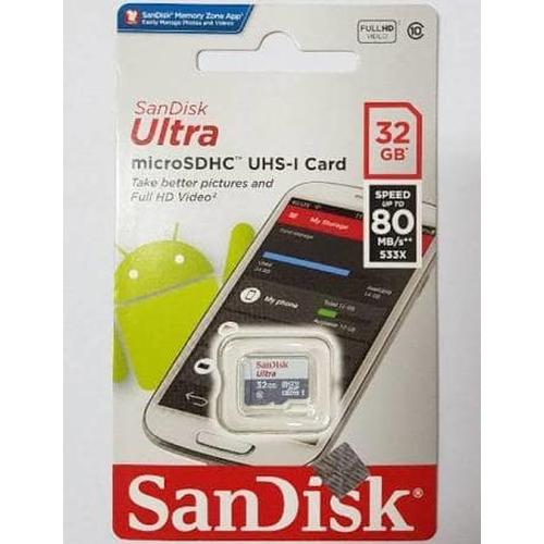 Foto Produk SANDISK ULTRA MICRO SDHC 32GB 80MBPS (N/A)/MEMORY SANDISK/MICROSD dari Megacomp Online
