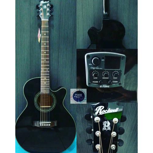 Foto Produk Gitar Akustik Rockwell RA 100 CE BK dari Mayor Minor Musik